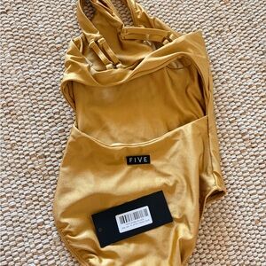 Five the label slay leo Gold girls dancewear Child Large leotard